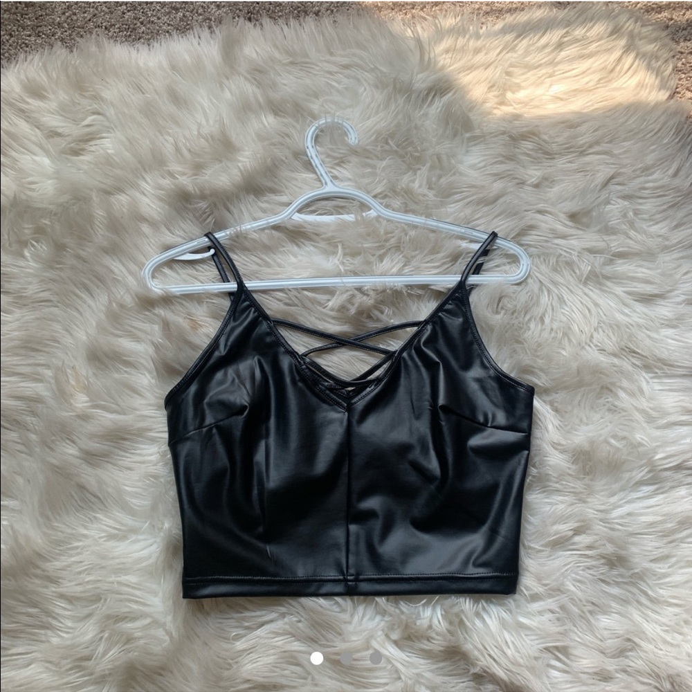 Pleather crop top